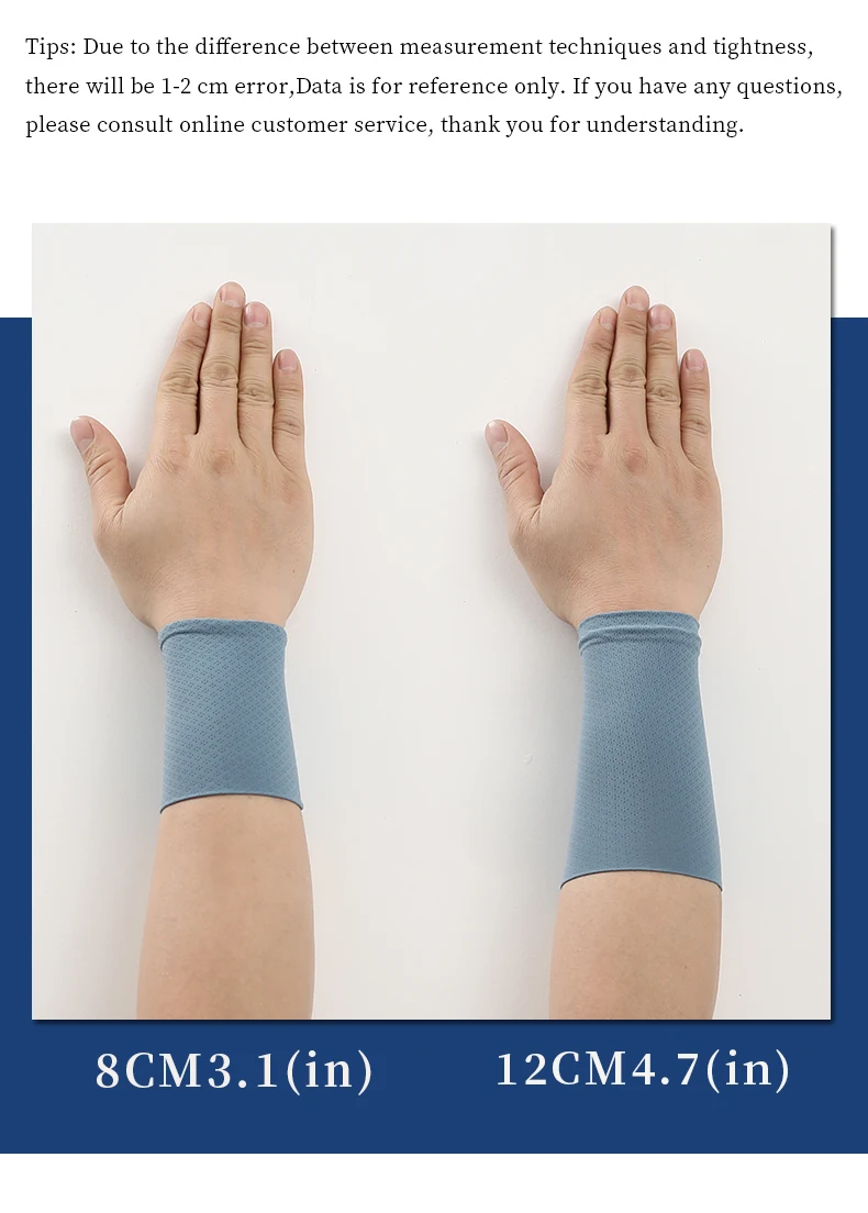 Ice Silk Sports Fitness Wrist Brace Men's Thin Wrist Guard Elastic Short Women's Scar Tattoo Cuff Fake Sleeve Play Basketball