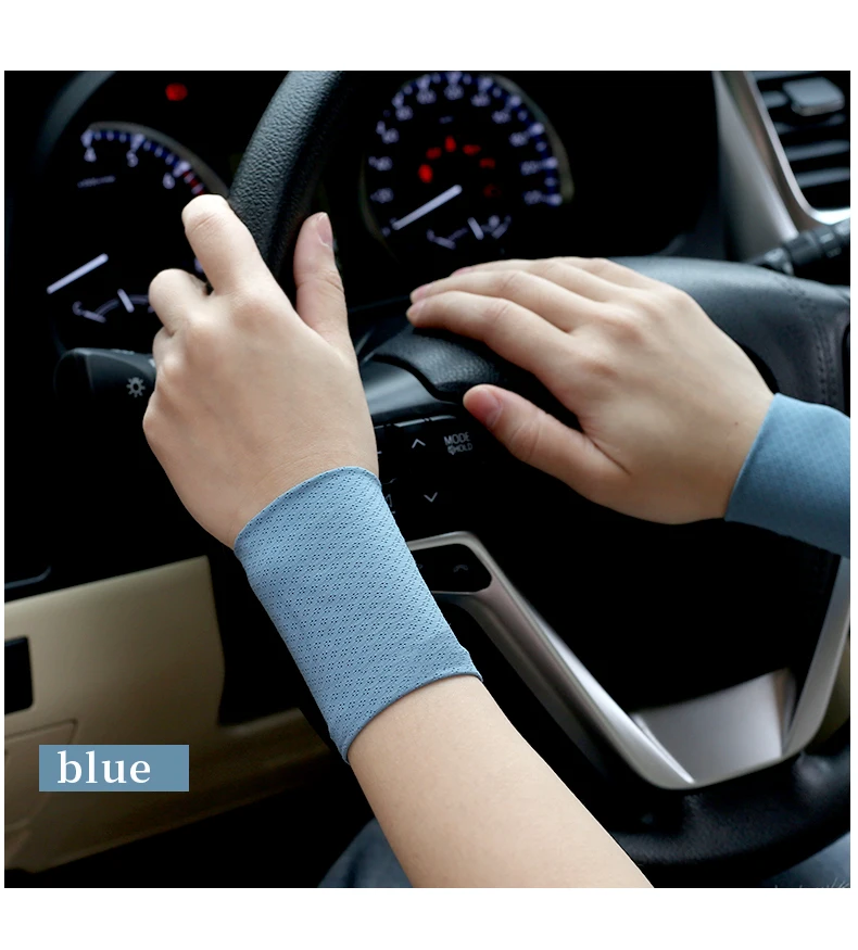 Ice Silk Sports Fitness Wrist Brace Men's Thin Wrist Guard Elastic Short Women's Scar Tattoo Cuff Fake Sleeve Play Basketball