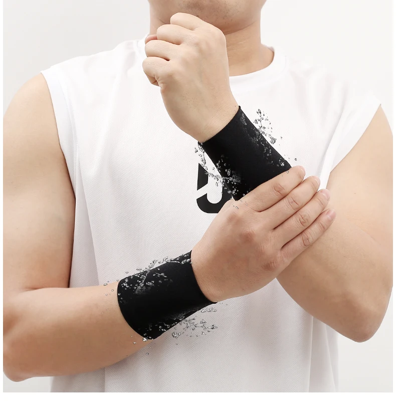 Ice Silk Sports Fitness Wrist Brace Men's Thin Wrist Guard Elastic Short Women's Scar Tattoo Cuff Fake Sleeve Play Basketball