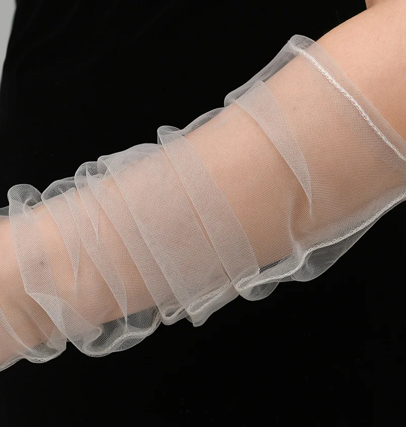 New Sexy Gloves Transparent Women Sheer Tulle Thin Mesh Wedding Driving Club Party Prom Dancing Dress Etiquette Long Glove