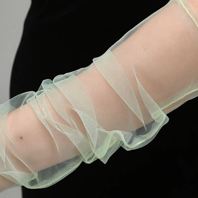 New Sexy Gloves Transparent Women Sheer Tulle Thin Mesh Wedding Driving Club Party Prom Dancing Dress Etiquette Long Glove