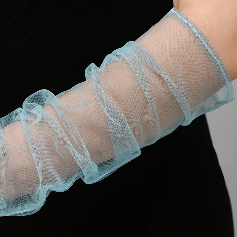 New Sexy Gloves Transparent Women Sheer Tulle Thin Mesh Wedding Driving Club Party Prom Dancing Dress Etiquette Long Glove