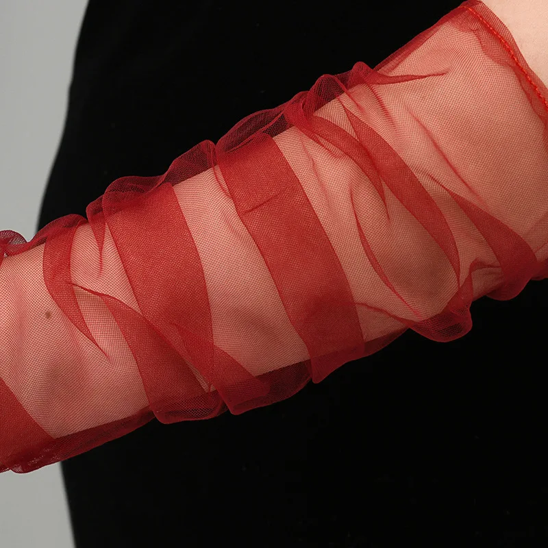 New Sexy Gloves Transparent Women Sheer Tulle Thin Mesh Wedding Driving Club Party Prom Dancing Dress Etiquette Long Glove