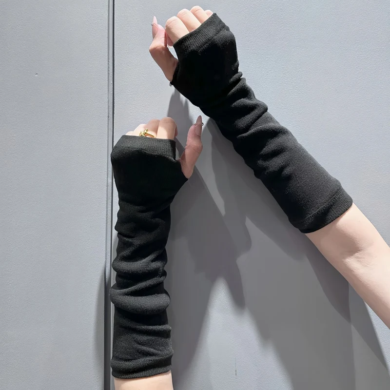 Elastic Y2K Gothic Lolita Gloves Arm Cover Harajuku Arm Warmers Fingerless Punk Long Wristband Metallic Unisex Hip-hop Gloves