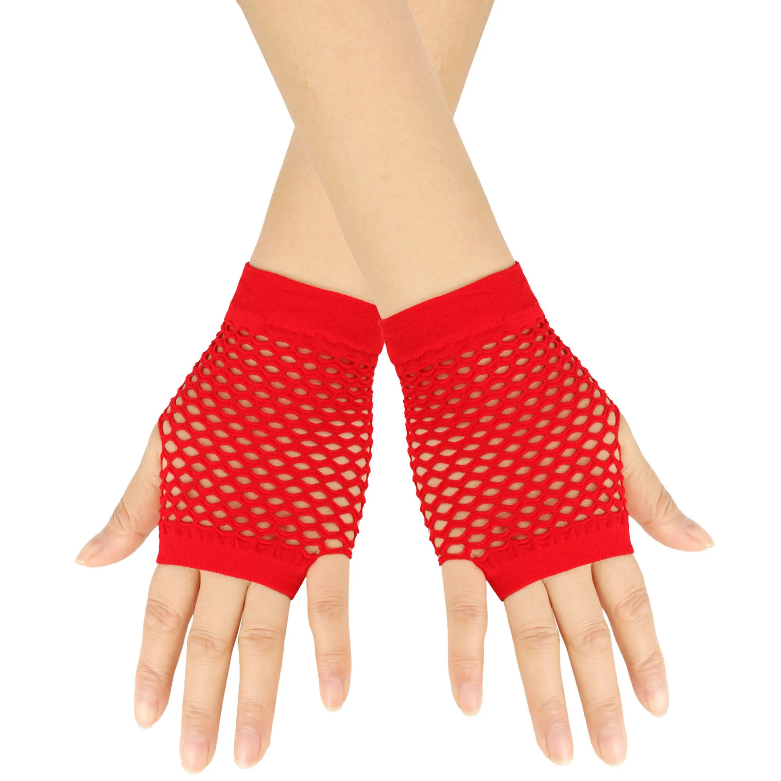 1 Pair Women Short Fishnet Net Gloves Fingerless Mesh Gloves Punk Rock Fancy Night Club Party Arm Warmer Gloves Sexy Gloves Hot