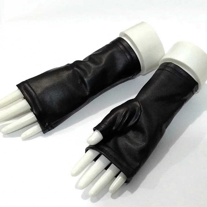 Fashion Female Thin PU Leather Punk Dance Gloves Women Half Finger Non-slip Driving Sexy Fingerless Nightclub Show Gloves S89