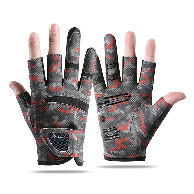 Fishing Gloves for Men Anti Slip Summer Sun Protection Gloves Breathable 3 Finger Cut Gloves Fly Fishing Accessories