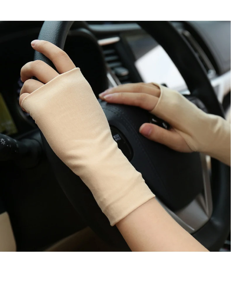 Summer Fingerless Sunscreen Gloves for Men and Women Thin Cover Scars Tattoo Sports Street Dancedriving Riding Fingerless