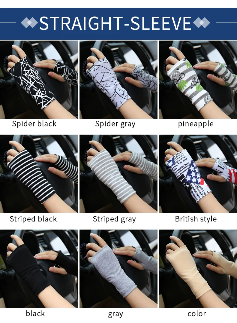 Summer Fingerless Sunscreen Gloves for Men and Women Thin Cover Scars Tattoo Sports Street Dancedriving Riding Fingerless