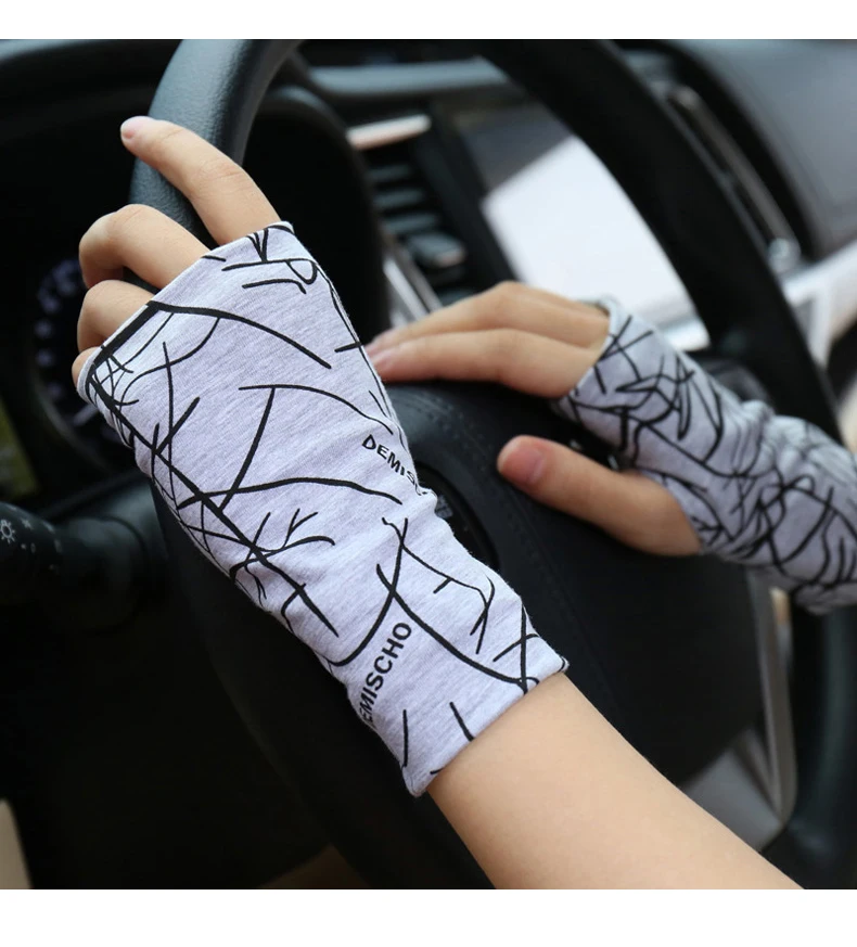 Summer Fingerless Sunscreen Gloves for Men and Women Thin Cover Scars Tattoo Sports Street Dancedriving Riding Fingerless