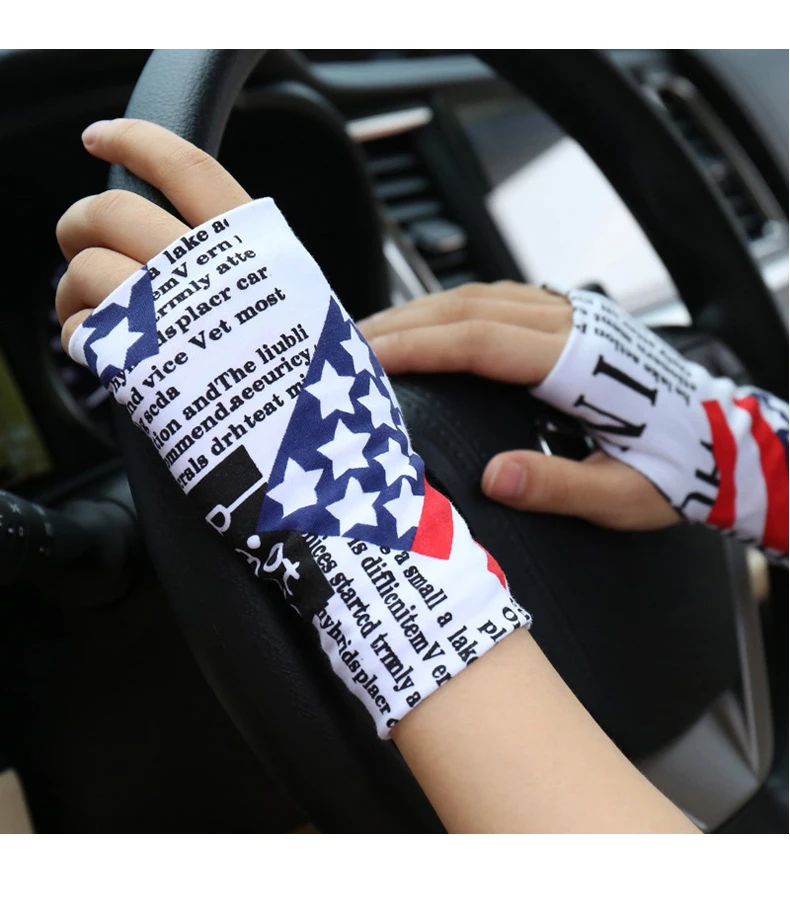 Summer Fingerless Sunscreen Gloves for Men and Women Thin Cover Scars Tattoo Sports Street Dancedriving Riding Fingerless