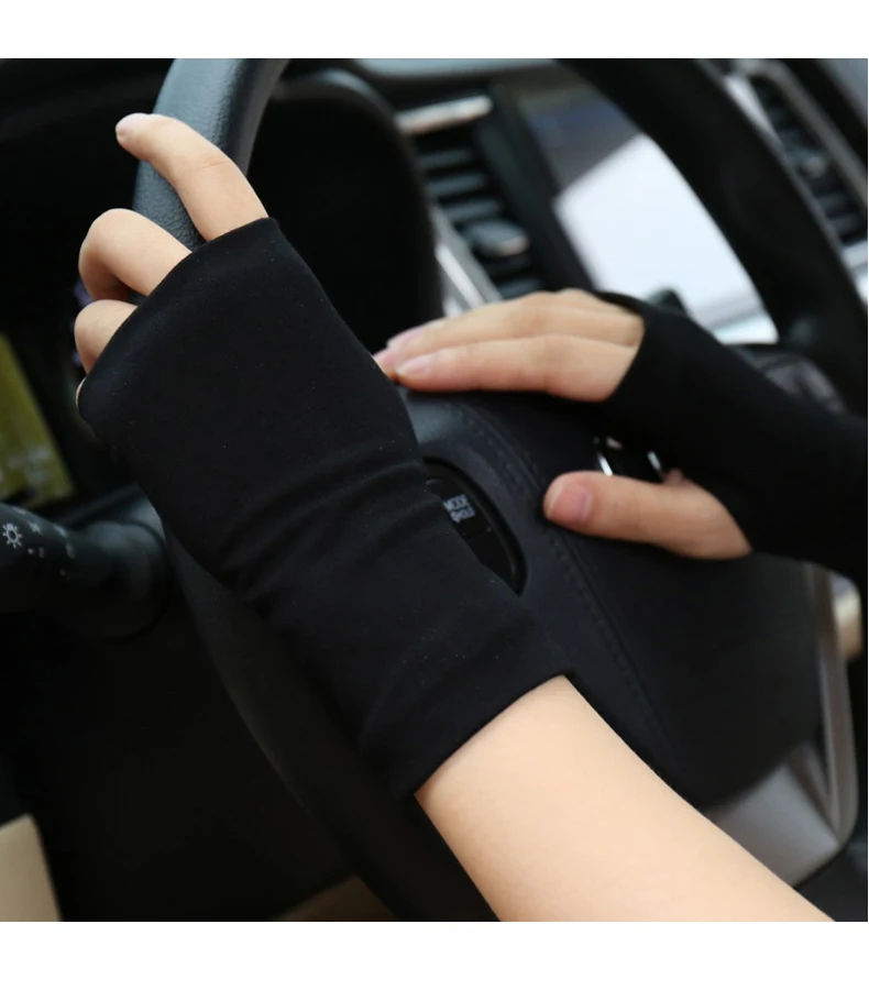 Summer Fingerless Sunscreen Gloves for Men and Women Thin Cover Scars Tattoo Sports Street Dancedriving Riding Fingerless