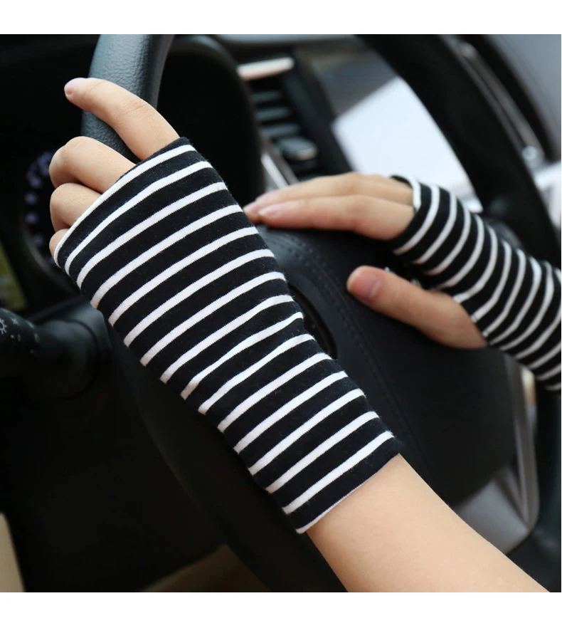 Summer Fingerless Sunscreen Gloves for Men and Women Thin Cover Scars Tattoo Sports Street Dancedriving Riding Fingerless