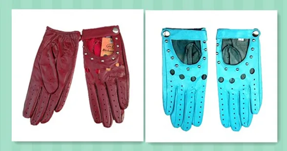 Summer Driving All Finger Leather Gloves Women's Sheepskin Unlined Fashion Hollow Out Style Outdoor Motorcycle Riding