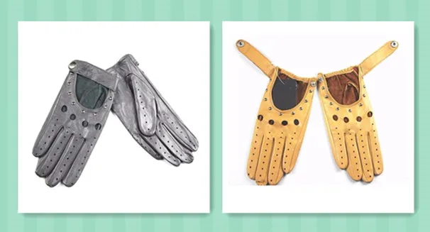 Summer Driving All Finger Leather Gloves Women's Sheepskin Unlined Fashion Hollow Out Style Outdoor Motorcycle Riding