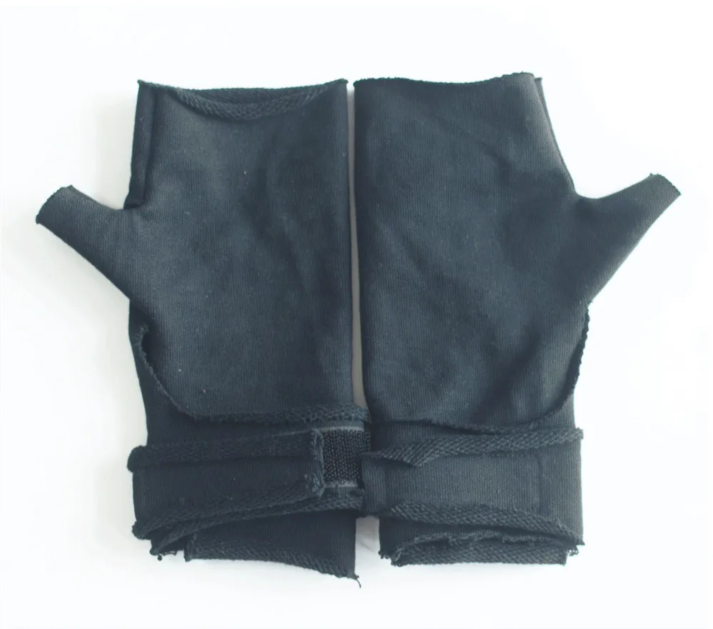 Rough Selvedge Design Vintage Punk Fingerless Gloves Man Woman Techwear Style Looped Fabric Pure Cotton Gloves Black Coffe Gray