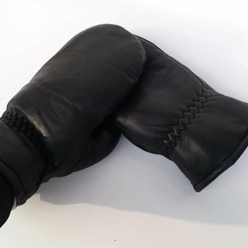 Men Sheepskin Gloves Genuine Leather Glove for Men Winter Outdoor Warm Fur Thickening Thermal Gloves