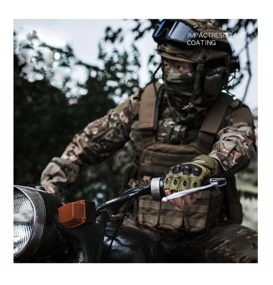 Men's WoMen's Summer Tactical Gloves Half Finger Reinforced Palm Durable Anti-Slip Protective Military Style for Hunting Cycling