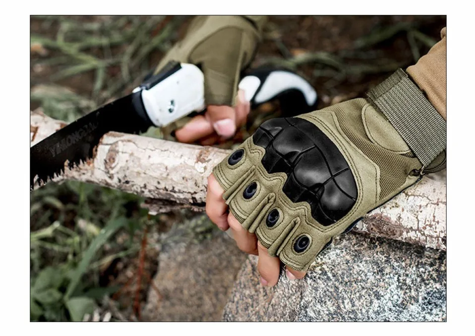 Men's WoMen's Summer Tactical Gloves Half Finger Reinforced Palm Durable Anti-Slip Protective Military Style for Hunting Cycling