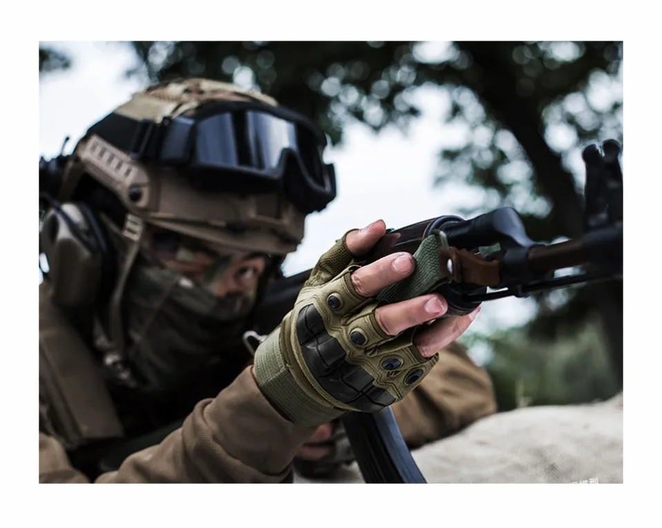 Men's WoMen's Summer Tactical Gloves Half Finger Reinforced Palm Durable Anti-Slip Protective Military Style for Hunting Cycling