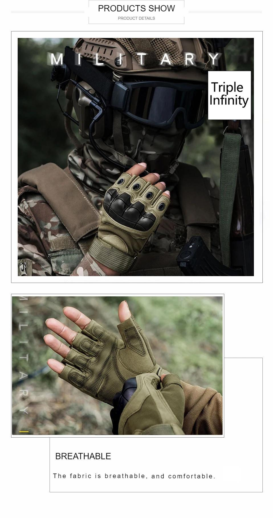 Men's WoMen's Summer Tactical Gloves Half Finger Reinforced Palm Durable Anti-Slip Protective Military Style for Hunting Cycling