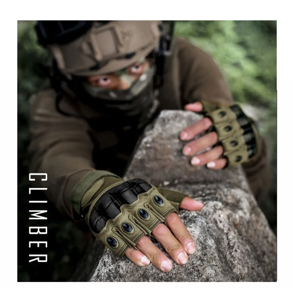 Men's WoMen's Summer Tactical Gloves Half Finger Reinforced Palm Durable Anti-Slip Protective Military Style for Hunting Cycling