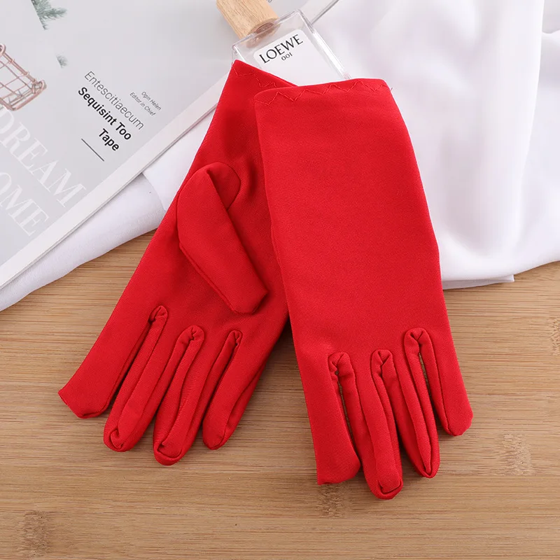 Women Sunscreen Short Drive Cycling Cover Up Scars Spandex Solid Etiquette Gloves Multicolor Breathable Thin Elasticity Soft