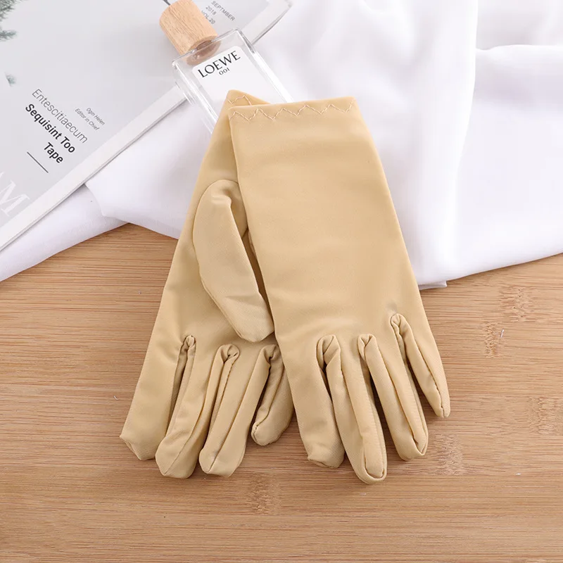 Women Sunscreen Short Drive Cycling Cover Up Scars Spandex Solid Etiquette Gloves Multicolor Breathable Thin Elasticity Soft