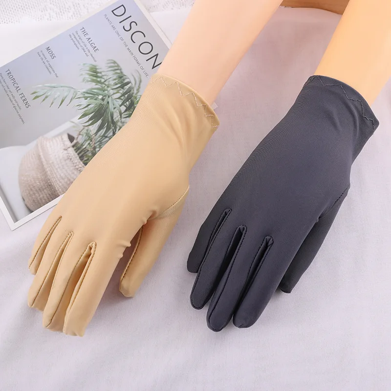 Women Sunscreen Short Drive Cycling Cover Up Scars Spandex Solid Etiquette Gloves Multicolor Breathable Thin Elasticity Soft
