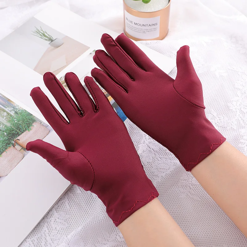 Women Sunscreen Short Drive Cycling Cover Up Scars Spandex Solid Etiquette Gloves Multicolor Breathable Thin Elasticity Soft