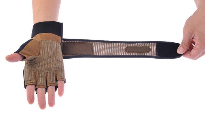 Men Body Building Brand Fitness Gloves Gyms Equipment Man Weight lifting Non-slip breathable Long Wrist Wrap Black Brown Mittens
