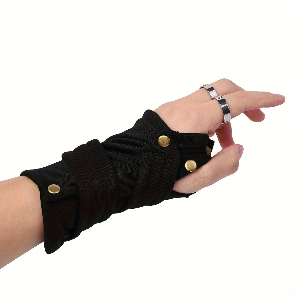 Gothic Steampunk Half-finger Gloves Ladies Y2K Harajuku Style Super Cool Mitts Hip Hop Gloves for Party