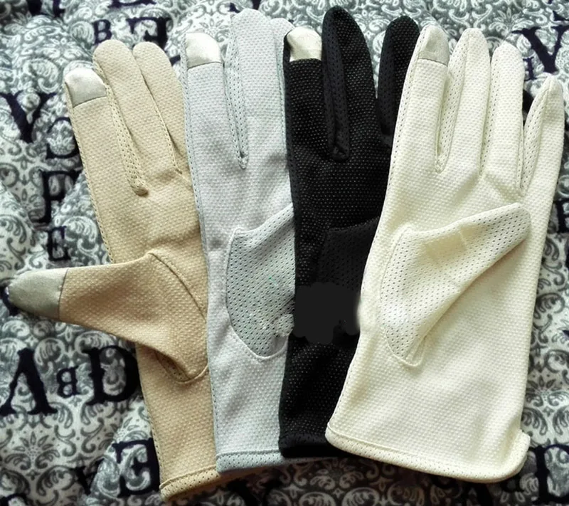 Men Summer Sports Fitness Non-slip Cycling Sunscreen Short Sun Mittens Thin Cotton Breathable Touch Screen Driving Gloves L20