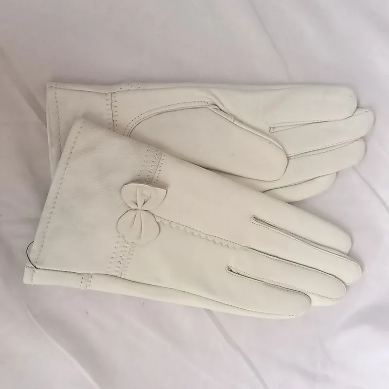 Women Genuine Leather Winter Warm Glove Ladies Real Sheep Leather Gloves Girls Driving Fashion Female Luxury Wool lined Gloves