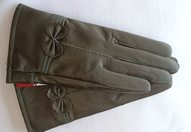 Women Genuine Leather Winter Warm Glove Ladies Real Sheep Leather Gloves Girls Driving Fashion Female Luxury Wool lined Gloves