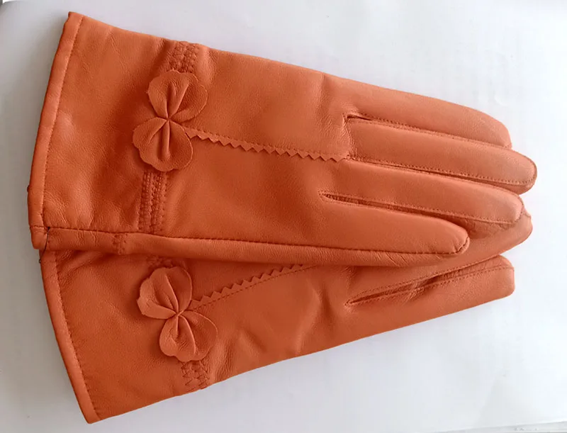 Women Genuine Leather Winter Warm Glove Ladies Real Sheep Leather Gloves Girls Driving Fashion Female Luxury Wool lined Gloves