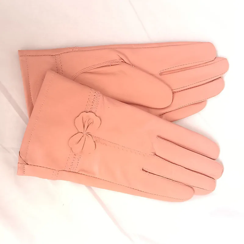 Women Genuine Leather Winter Warm Glove Ladies Real Sheep Leather Gloves Girls Driving Fashion Female Luxury Wool lined Gloves