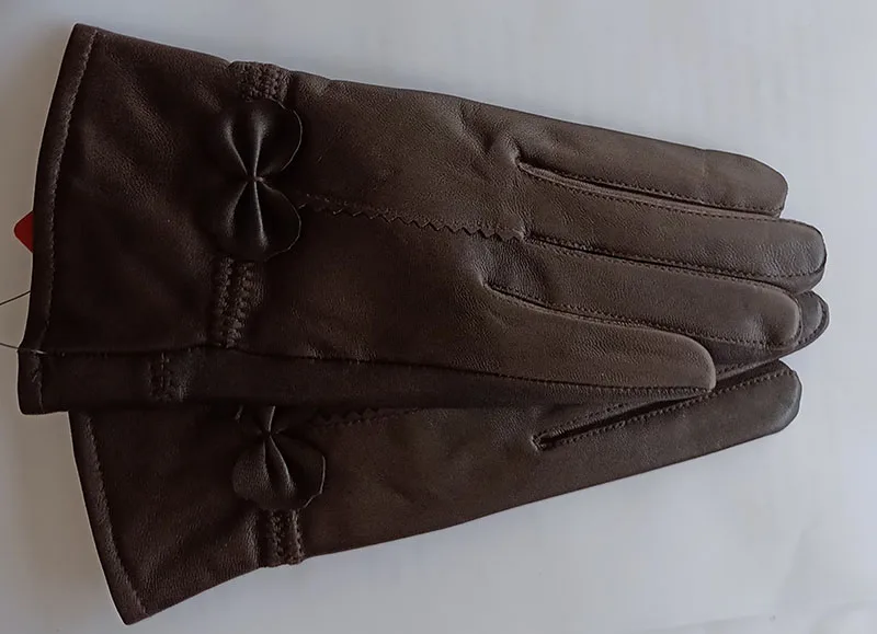 Women Genuine Leather Winter Warm Glove Ladies Real Sheep Leather Gloves Girls Driving Fashion Female Luxury Wool lined Gloves