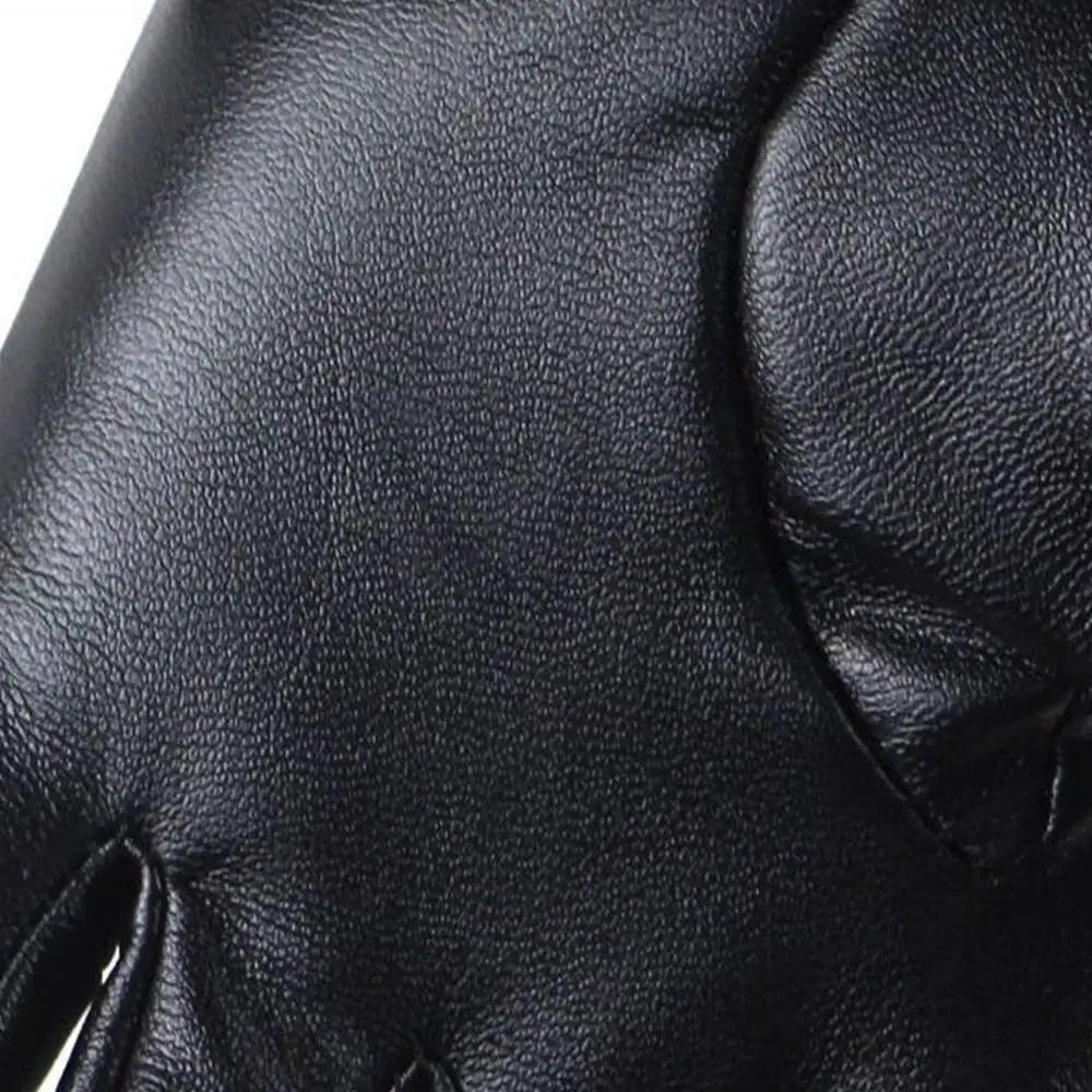 Leather Punk Glove Rivet Fingerless Mittens Motor Driving Ride Gloves Motorcycle Accessories Disco Dancing Rock and Roll Black