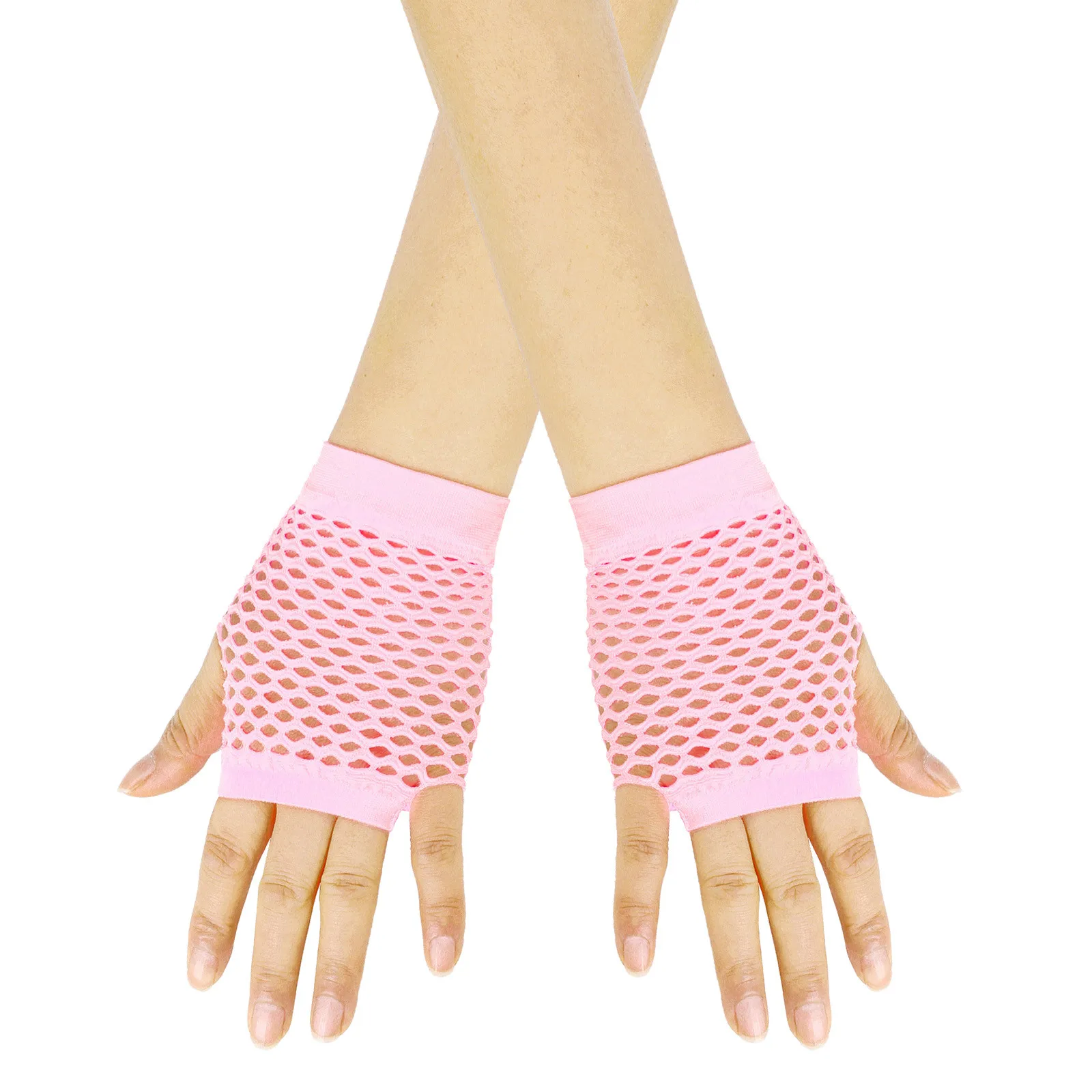 Women Coarse Net Elastic Sexy Soild Gloves Punk Half Finger Nightclub Trendy 2025 Women Clothes Accessories Decor украшения