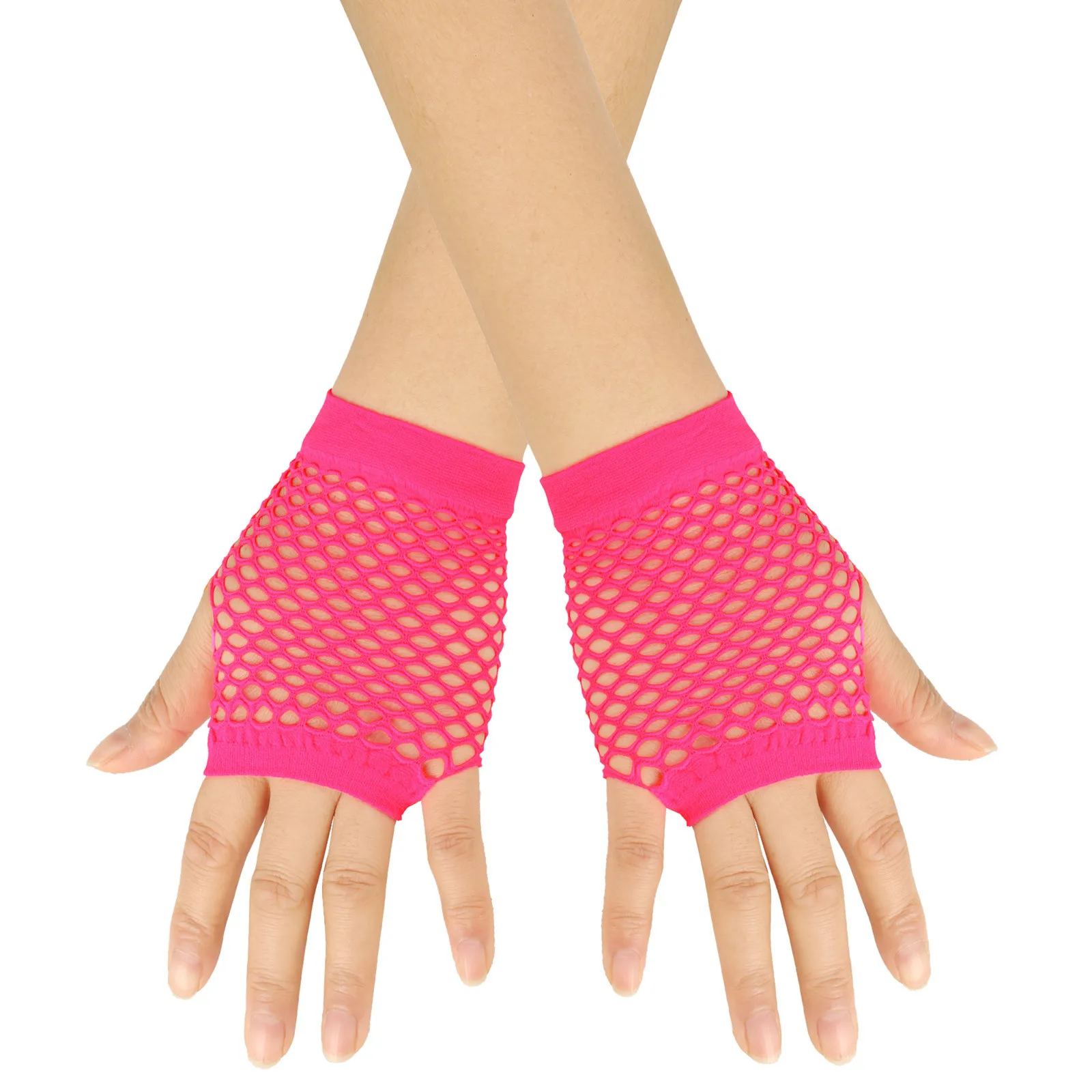 Women Coarse Net Elastic Sexy Soild Gloves Punk Half Finger Nightclub Trendy 2025 Women Clothes Accessories Decor украшения