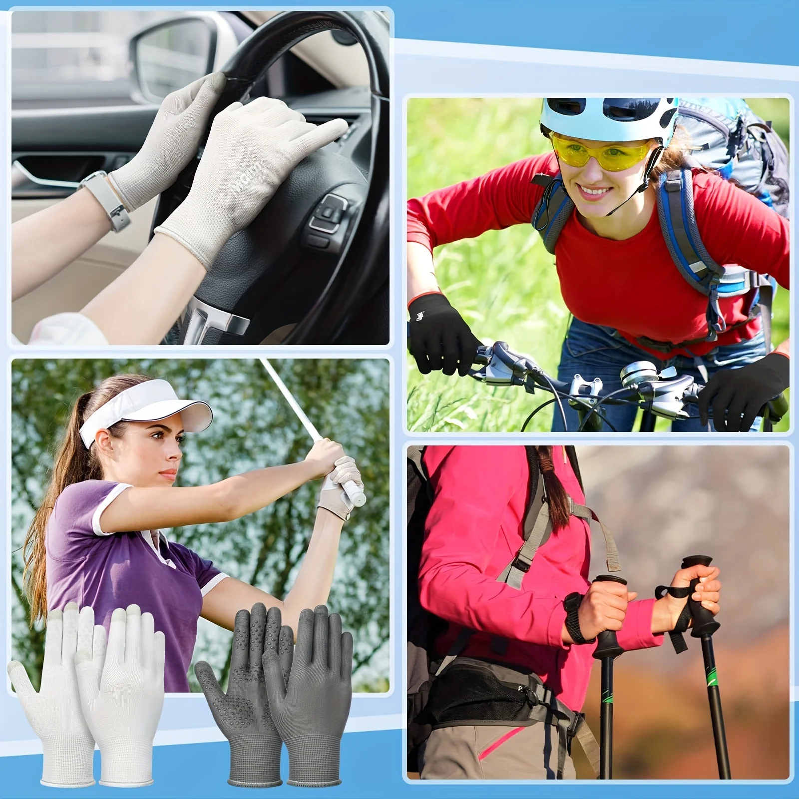Fitness Gloves, Sports Gloves, Sunscreen Gloves, Outdoor Non-slip Cycling Gloves, Non-slip Touchscreen Gloves