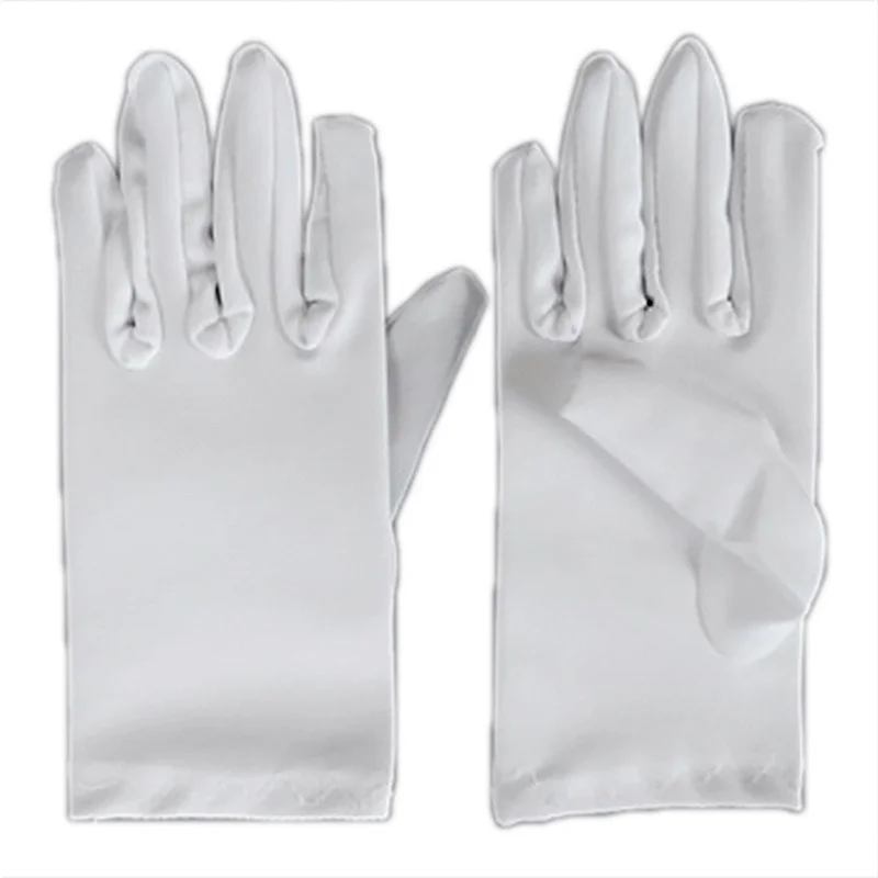 Kids Gloves White Short Satin Feel Boy Hold Flower Girl