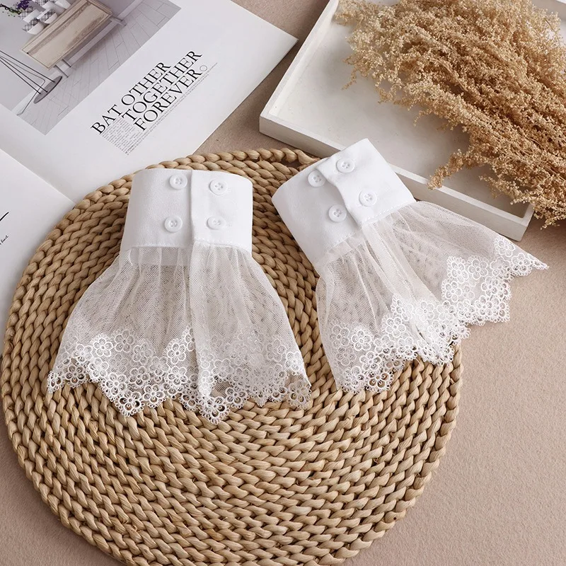 Lace Cuffs White Detachable Fake Sleeves Wedding Bridal Gowns Accessories Sweater Cuff Halloween Costume Cosplay Accessories
