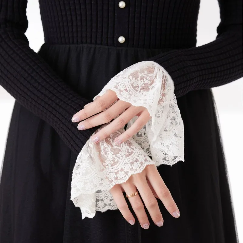 Lace Cuffs White Detachable Fake Sleeves Wedding Bridal Gowns Accessories Sweater Cuff Halloween Costume Cosplay Accessories