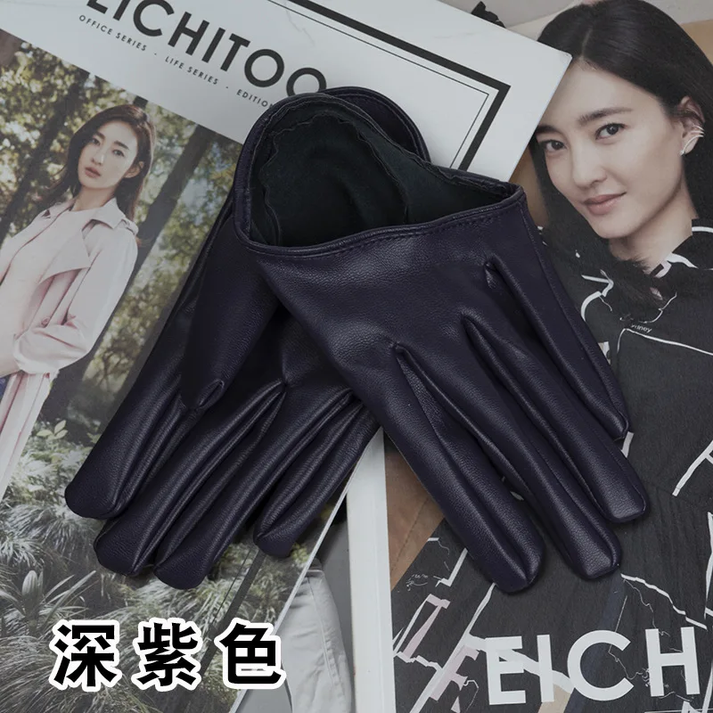 1 Pair Fashion Women Tight Full Finger Gloves Imitation PU Leather Sexy Half Palm Gloves Party Performance Black Short Mittens