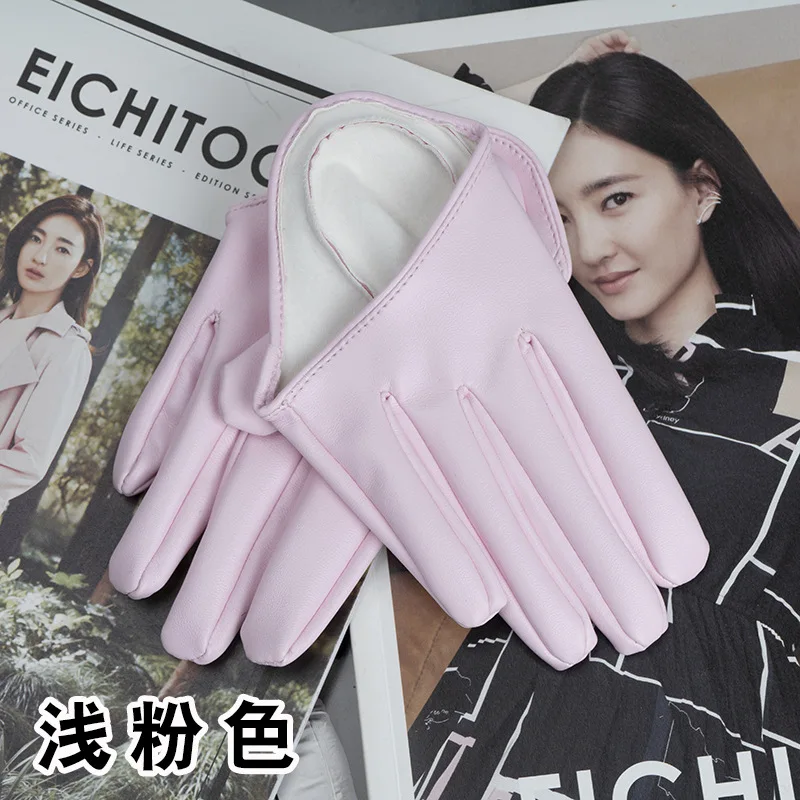 1 Pair Fashion Women Tight Full Finger Gloves Imitation PU Leather Sexy Half Palm Gloves Party Performance Black Short Mittens