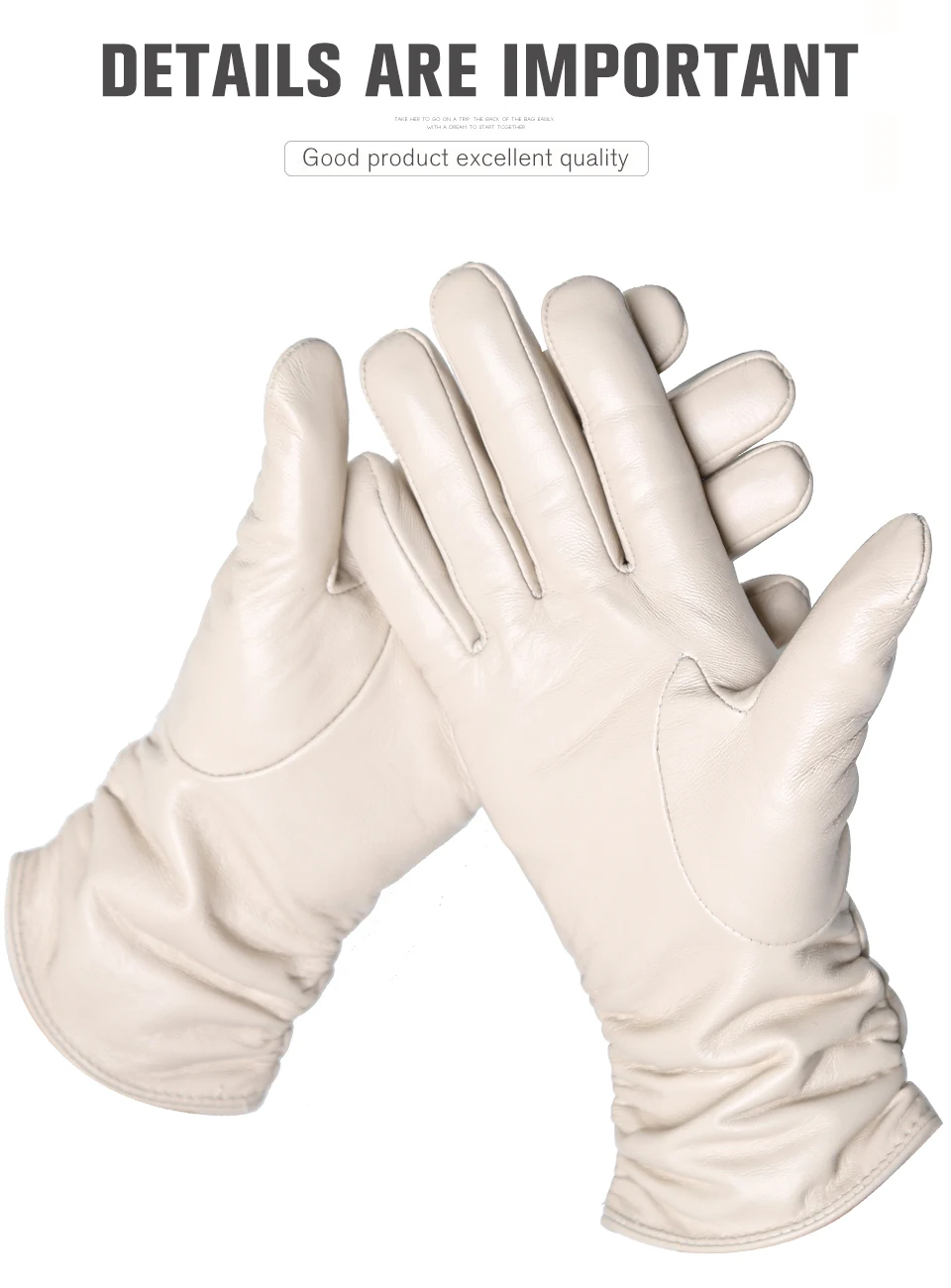 Winter Sheepskin Women's Gloves Warm Plus Velvet Short Thin Touch Screen Driving Female Color Leather Gloves New High End-2801T