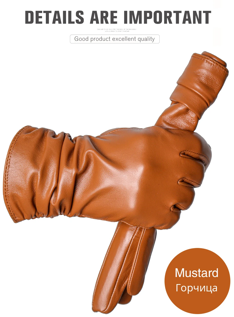 Winter Sheepskin Women's Gloves Warm Plus Velvet Short Thin Touch Screen Driving Female Color Leather Gloves New High End-2801T
