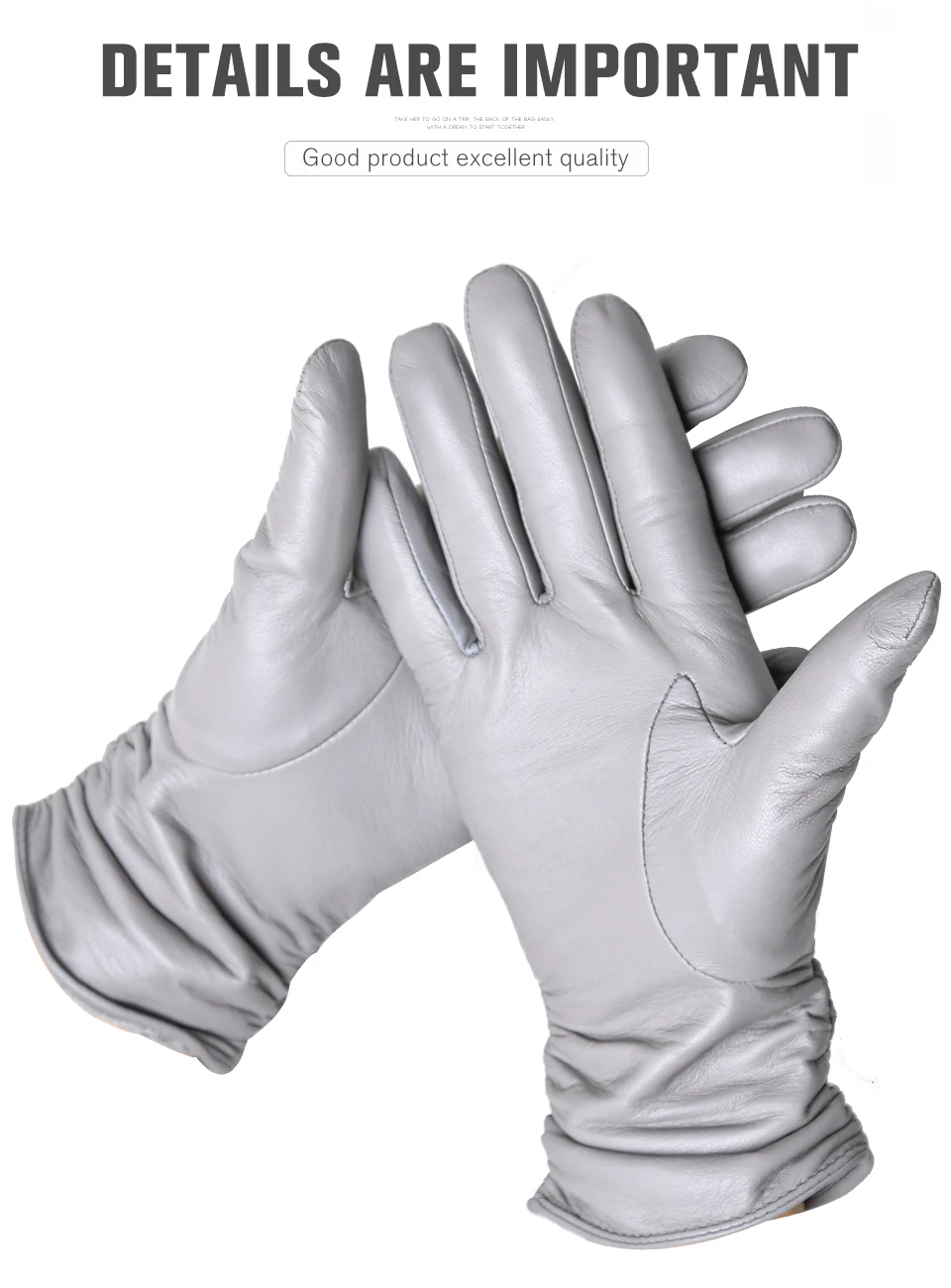 Winter Sheepskin Women's Gloves Warm Plus Velvet Short Thin Touch Screen Driving Female Color Leather Gloves New High End-2801T